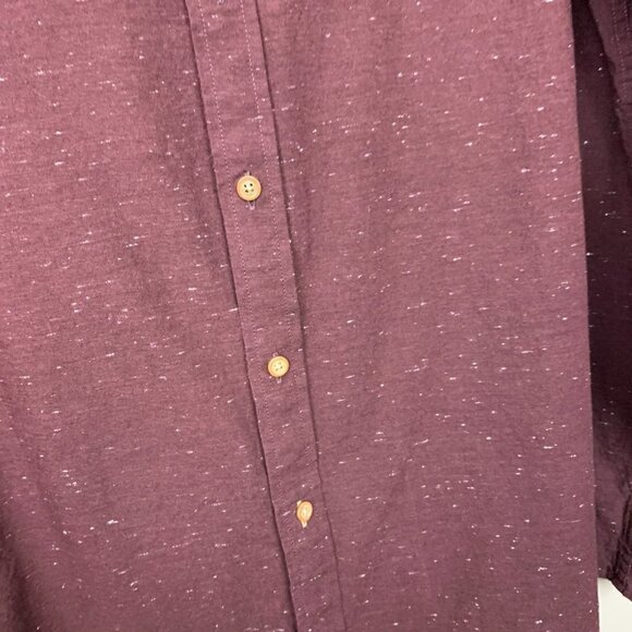 ROWM Burgundy Flecked Cotton Blend Button Down Shirt Size Large - Picture 3 of 8